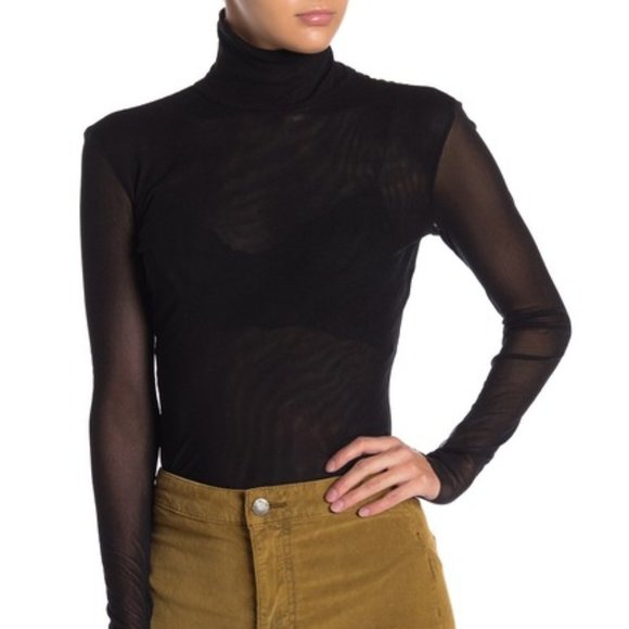 Free People Tops - FREE PEOPLE Double Layer Mesh Turtleneck Top